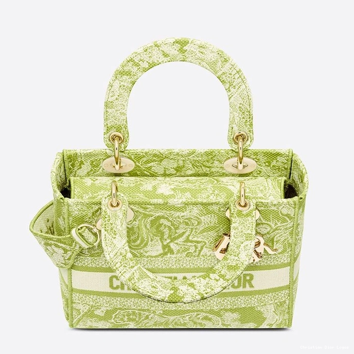 Cheap Lady Toile Motif Lemon de D-lite Canvas Jouy Medium Bag 0805 Luxury